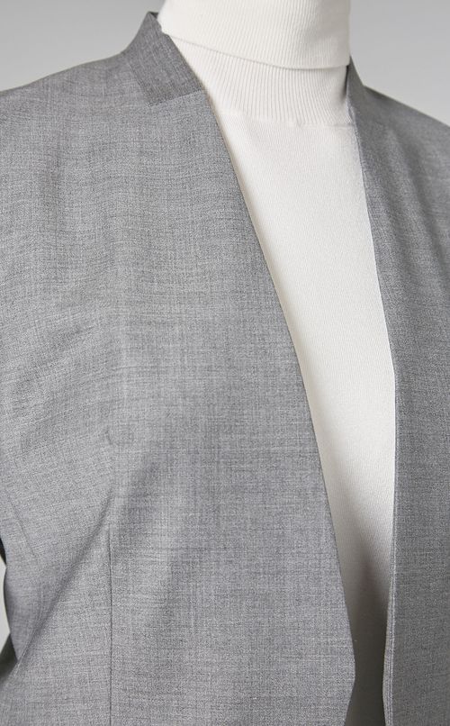 ウール混ノーカラーシングルジャケット