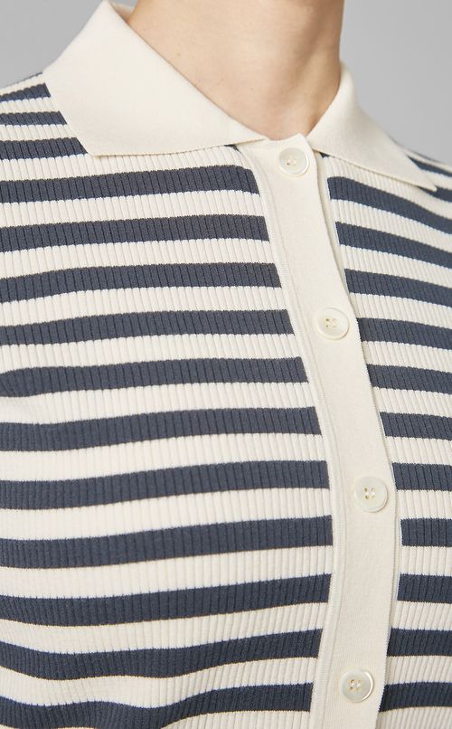 リブニットポロカーディガントップス