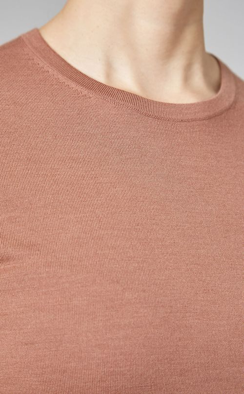 クルーネックスリットカフニットプルオーバー