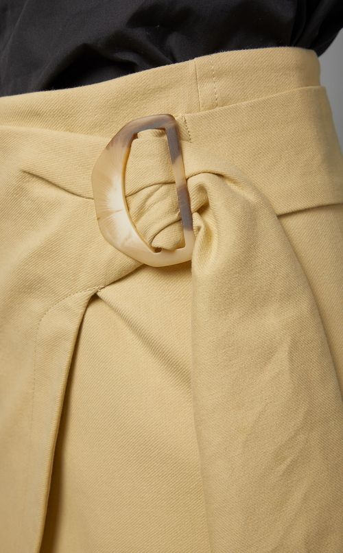 コットンラップミディ丈スカート