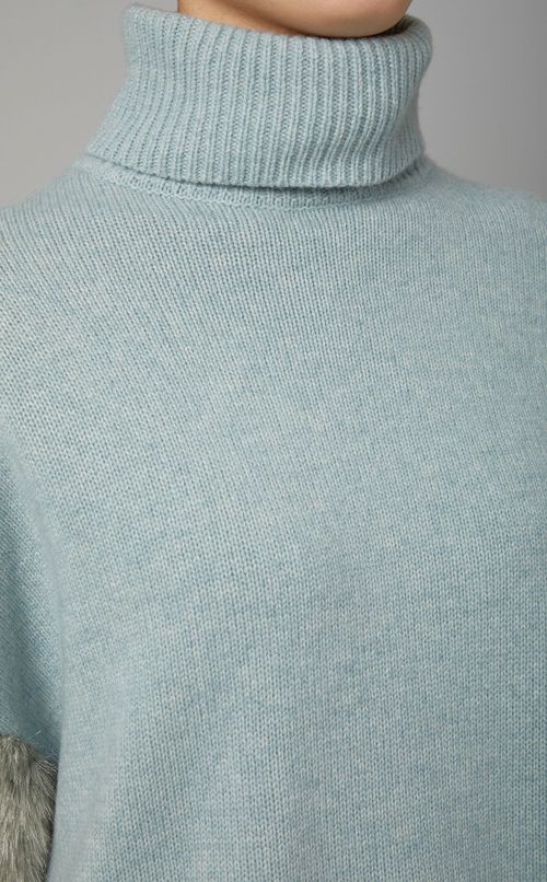 ハイネックエコファーニットプルオーバー