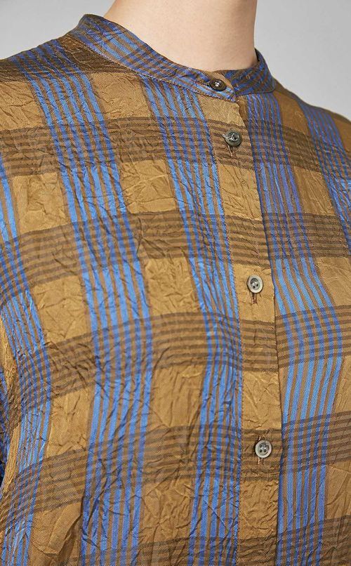 ワッシャーチェックロングワンピース