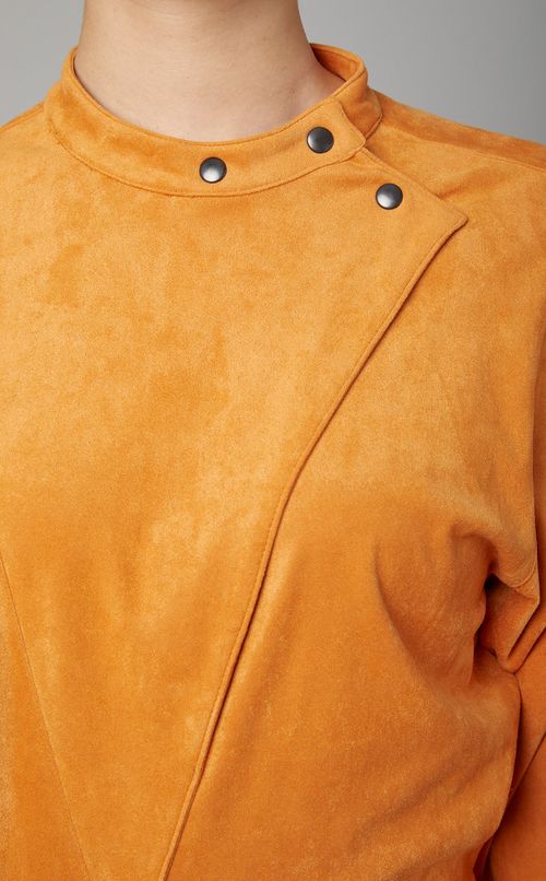 スタンドカラードレープドレス