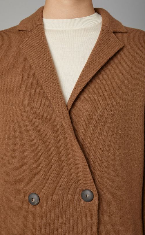 ウールカシミヤダブルニッ卜カーディガン