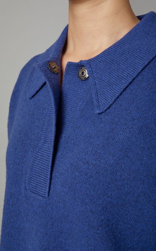 ウールロングスリーブポロニット