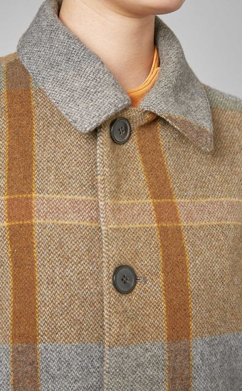 ウールチェックコート
