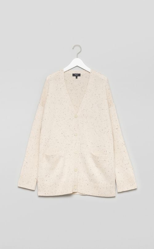 ミックスウールVネックカーディガン