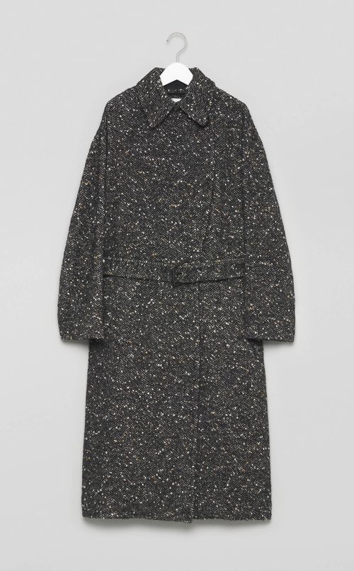 ウールネップツイードロングコート