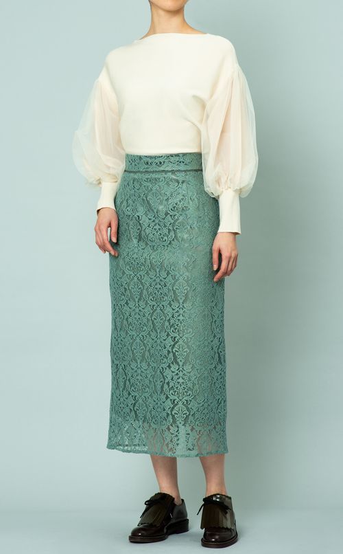 レースミディタイトスカート