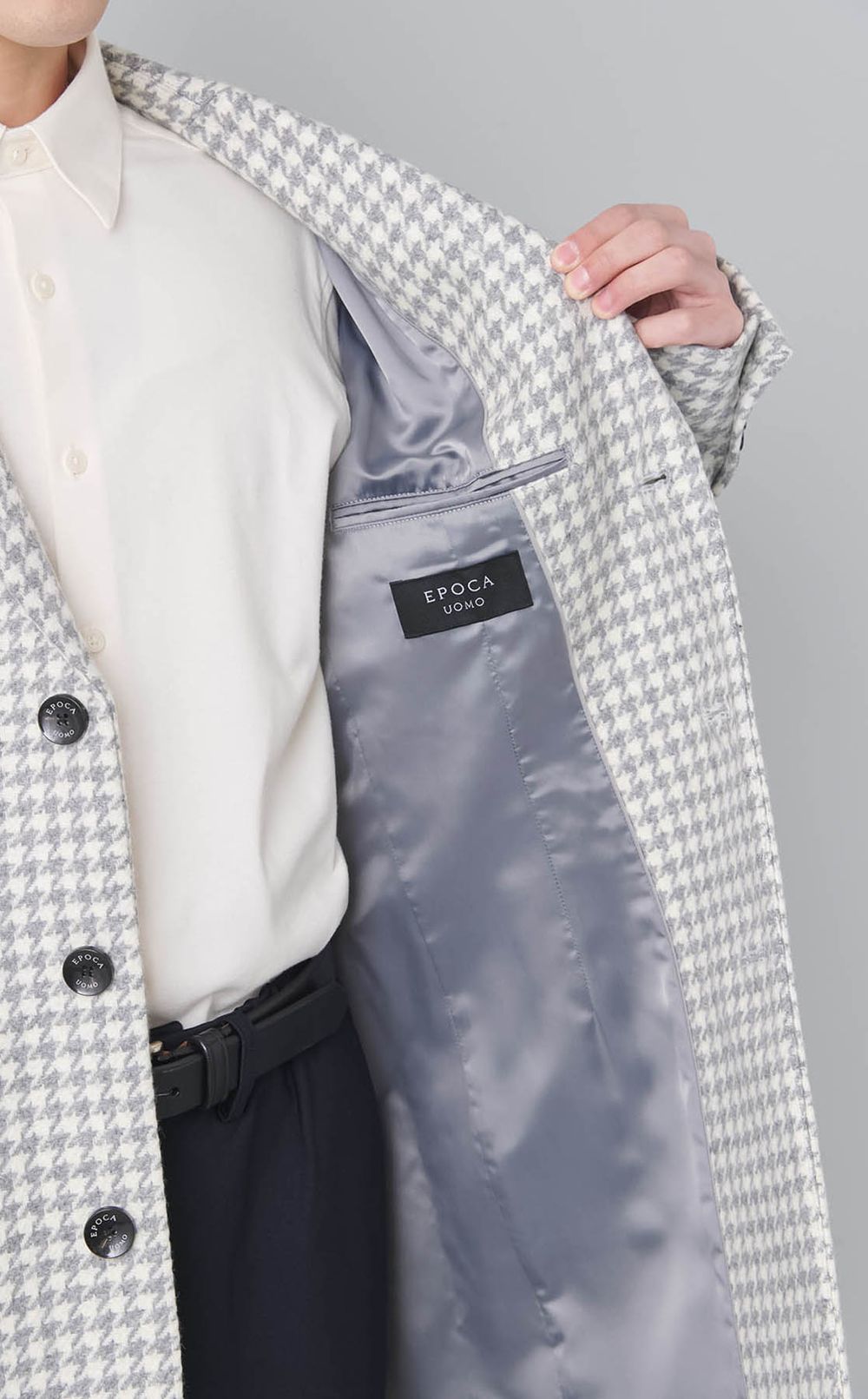 ハウンドトゥースチェスターコート