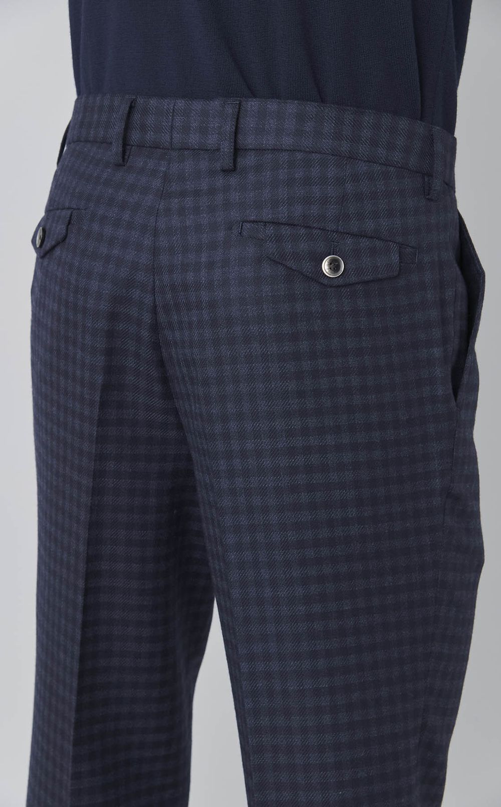 マイクロチェックウールパンツ