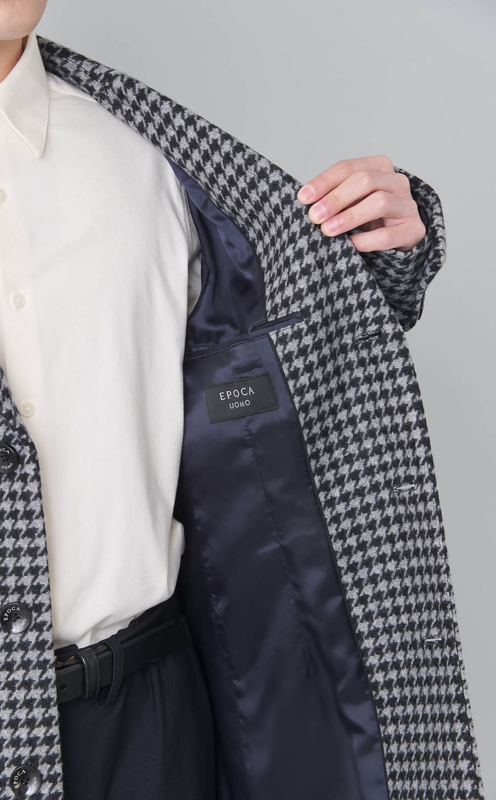 ハウンドトゥースチェスターコート