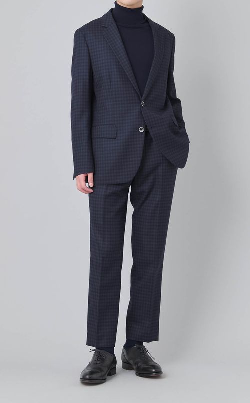 マイクロチェックウールパンツ