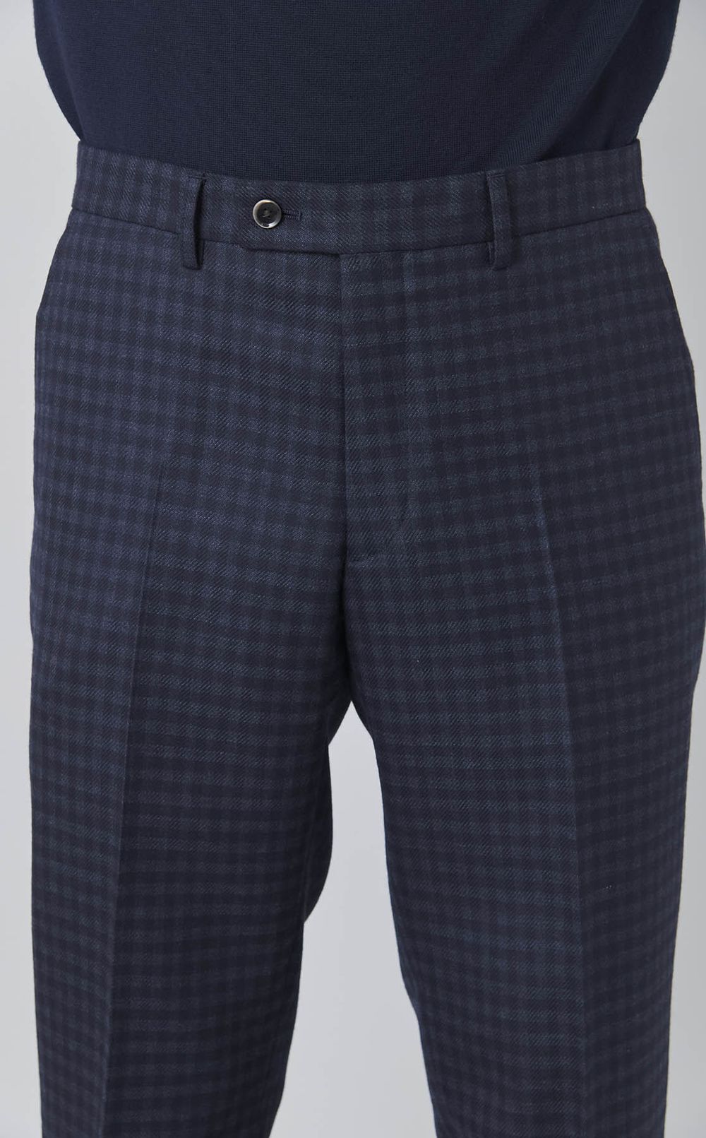 マイクロチェックウールパンツ