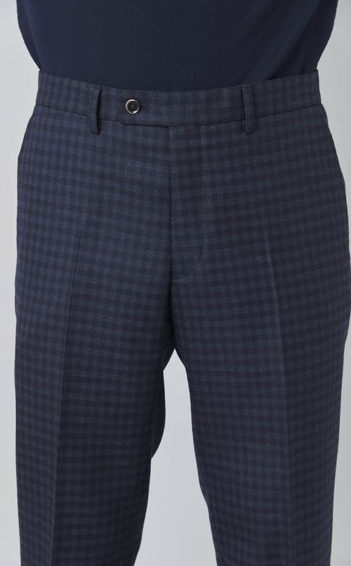 マイクロチェックウールパンツ