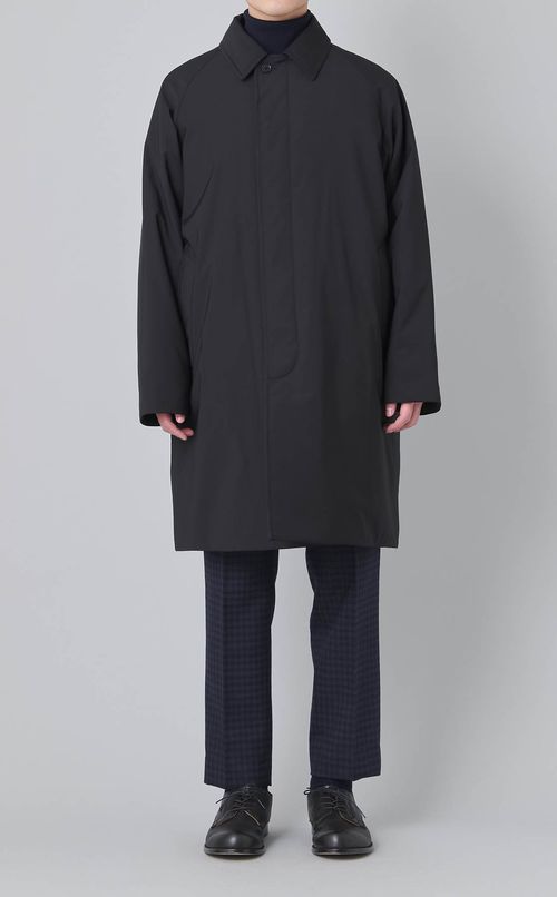 ステンカラーパテッドコート