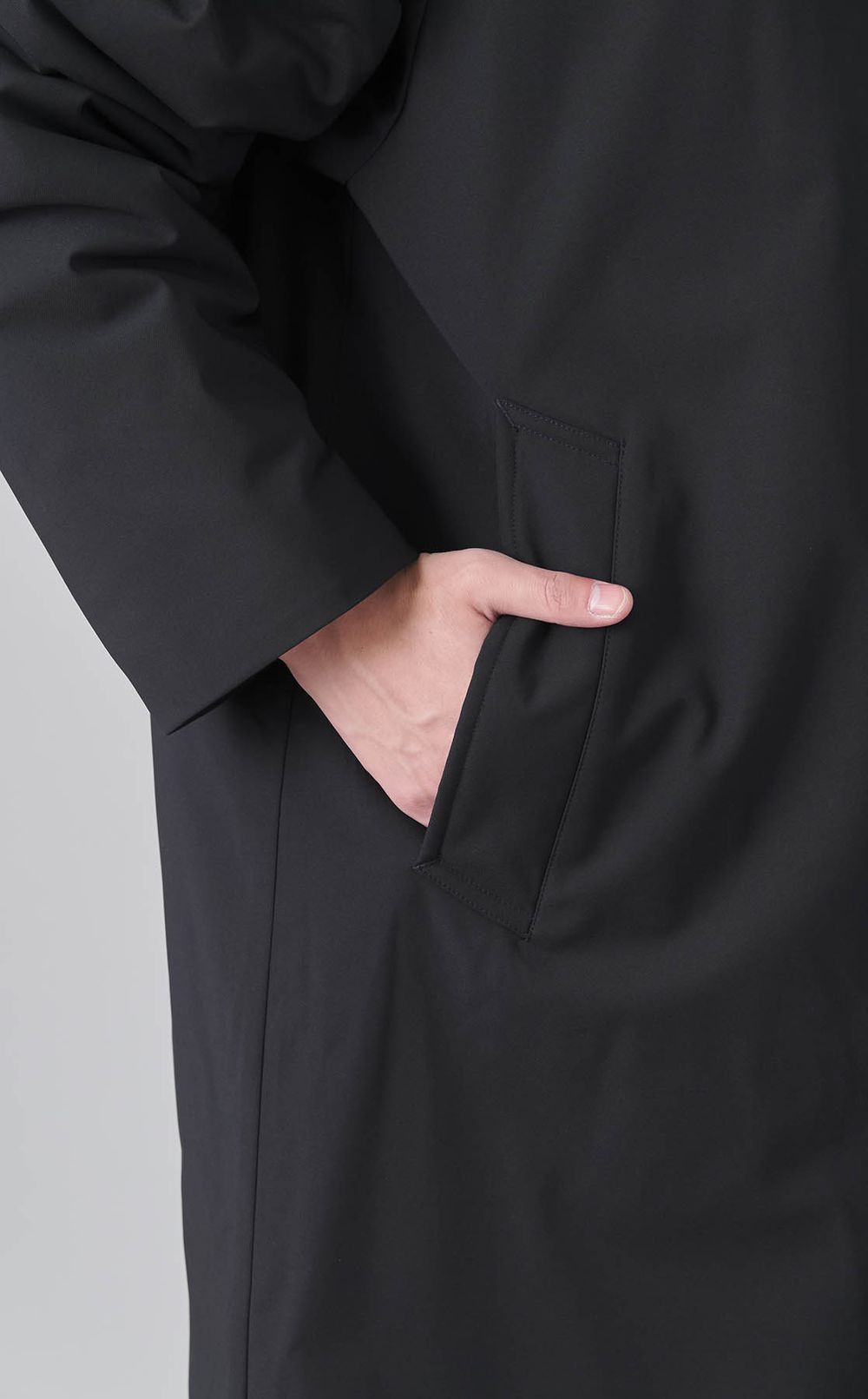 ステンカラーパテッドコート