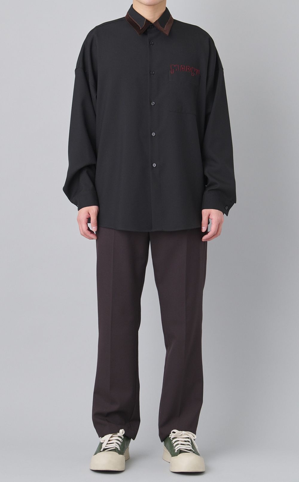 トロピカルウールパターンカラーシャツ