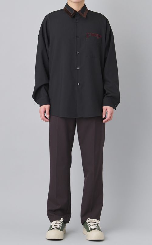 トロピカルウールパターンカラーシャツ