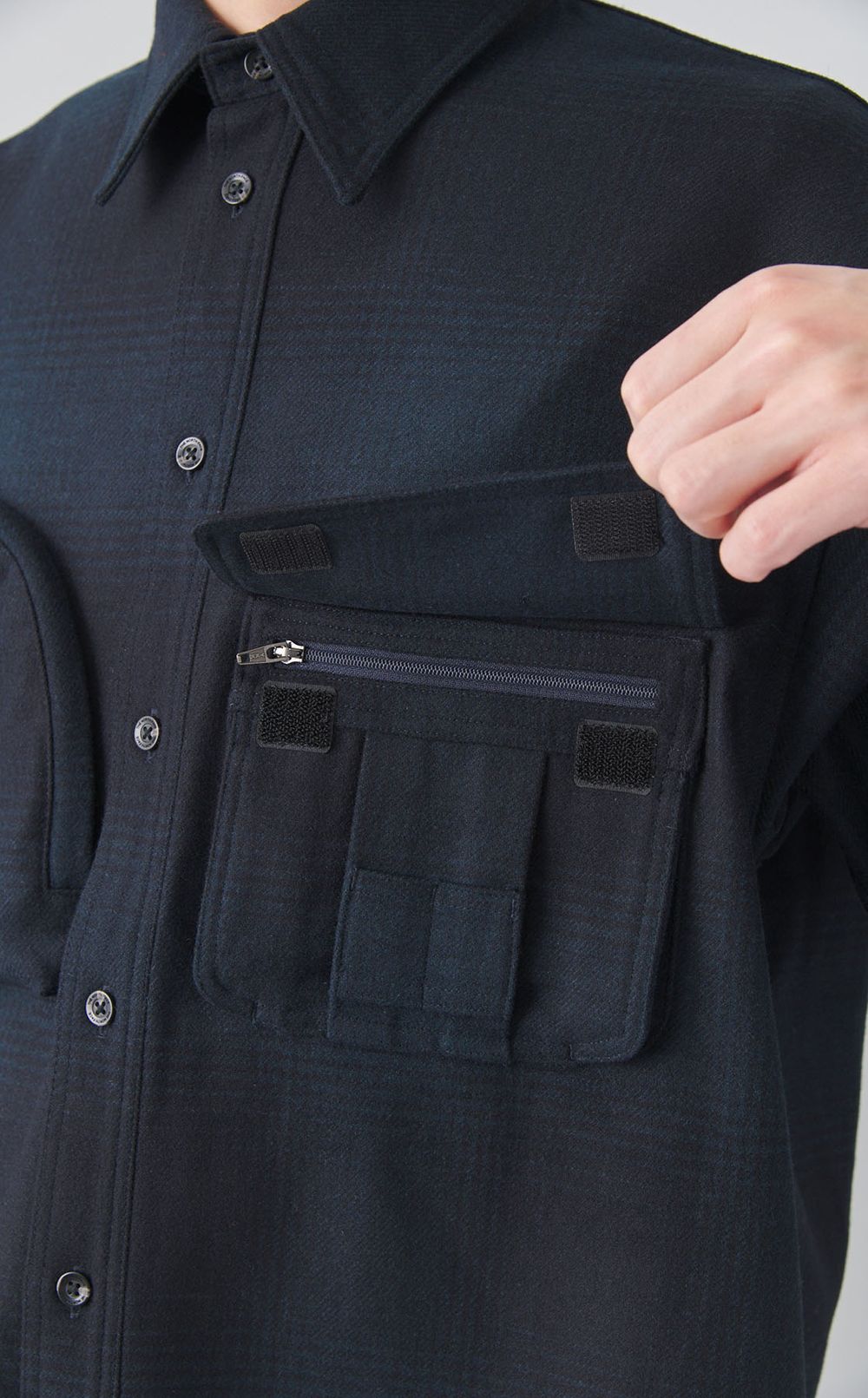 ウールユーティリティチェックシャツ