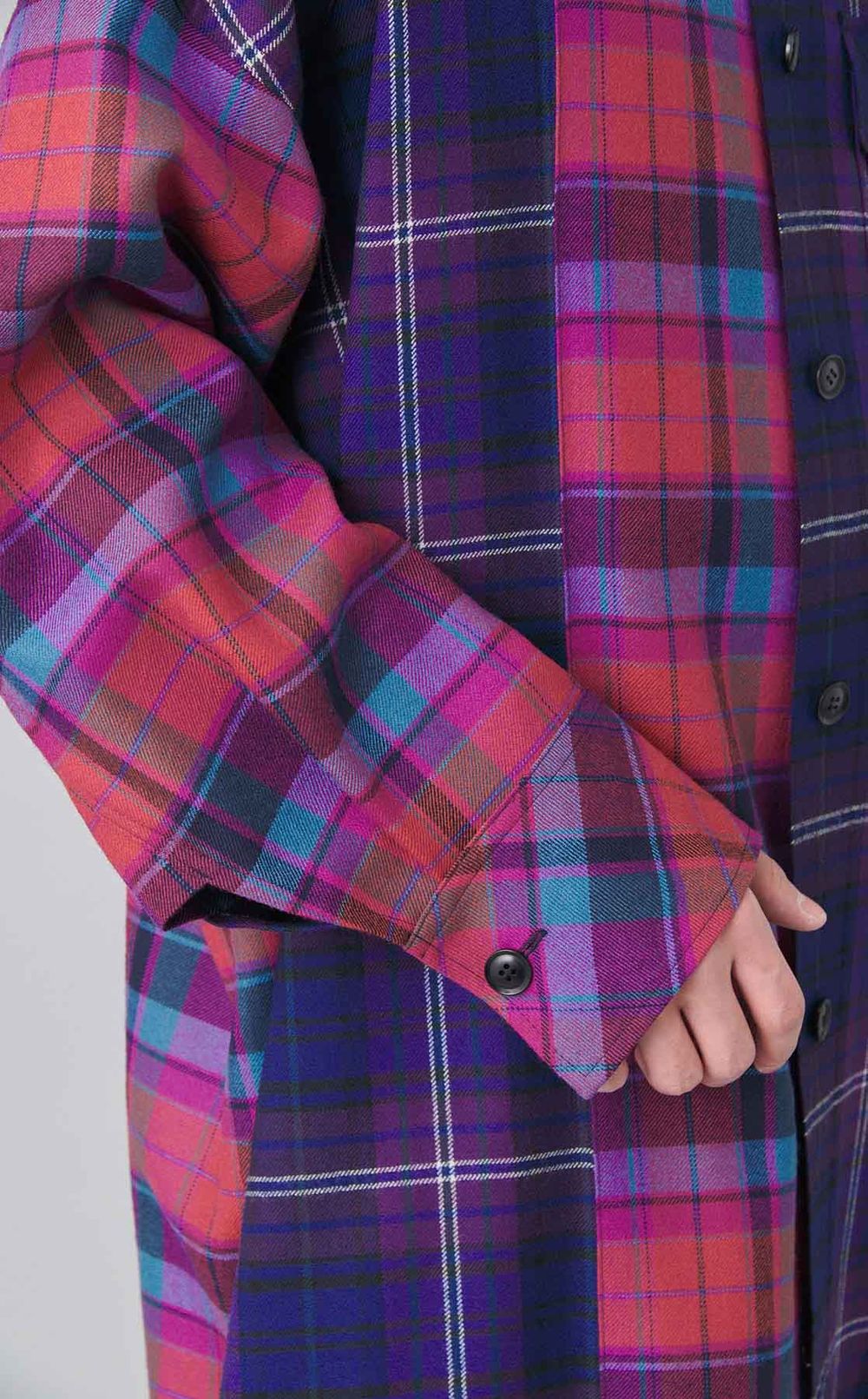 バイカラーチェックシャツ