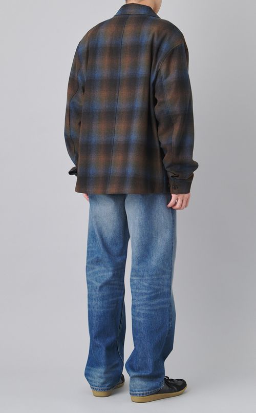 チェックフランネルジップアップブルゾン