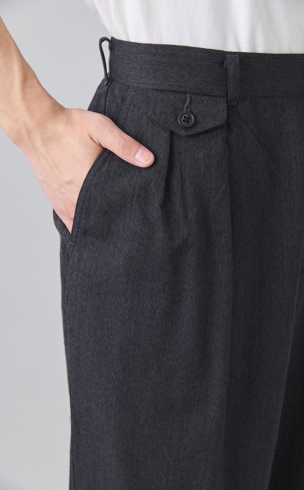 ウールギャバジン2タックパンツ