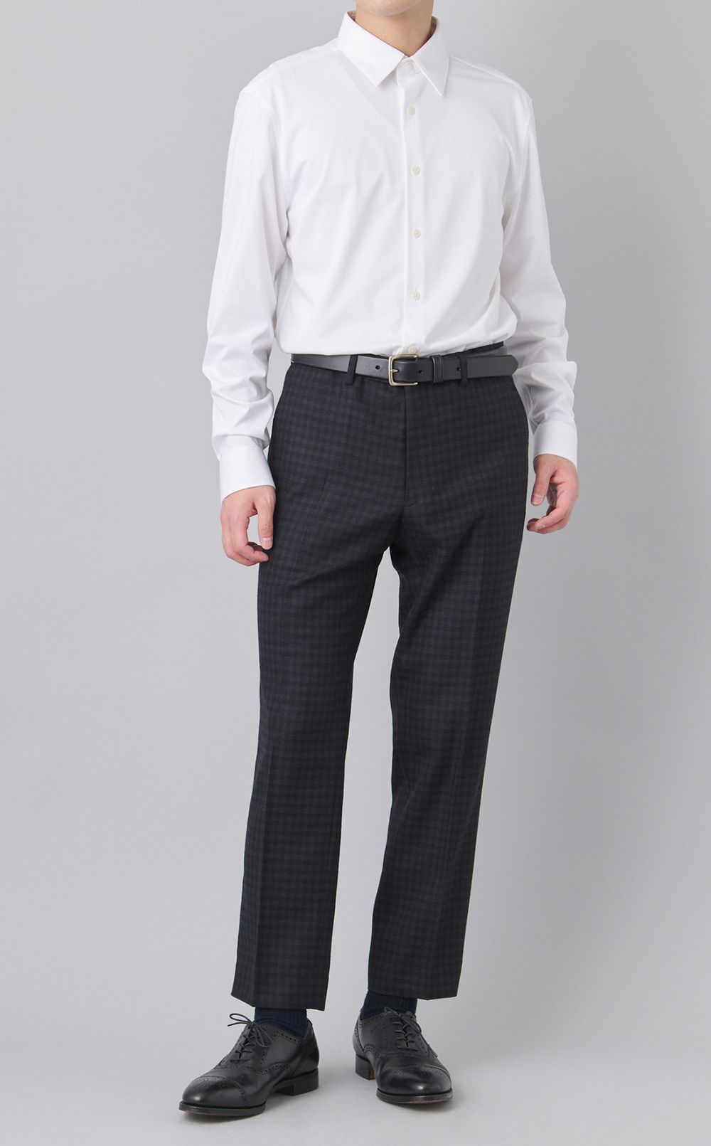 マイクロチェックウールパンツ