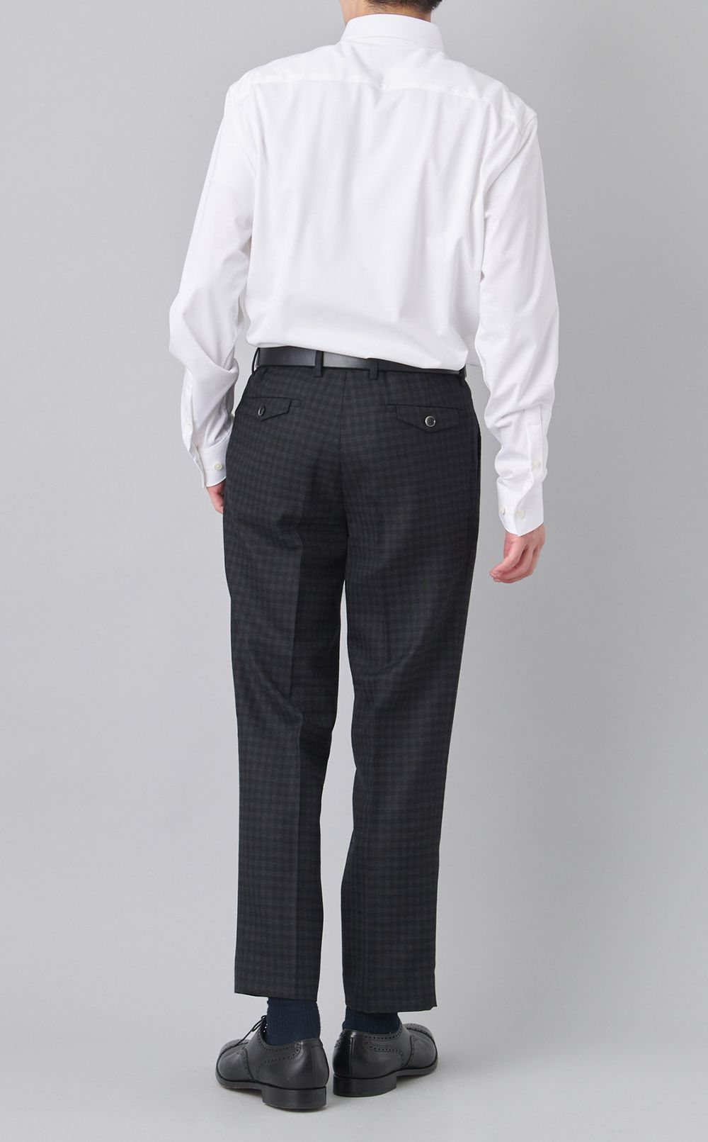 マイクロチェックウールパンツ