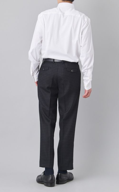 マイクロチェックウールパンツ