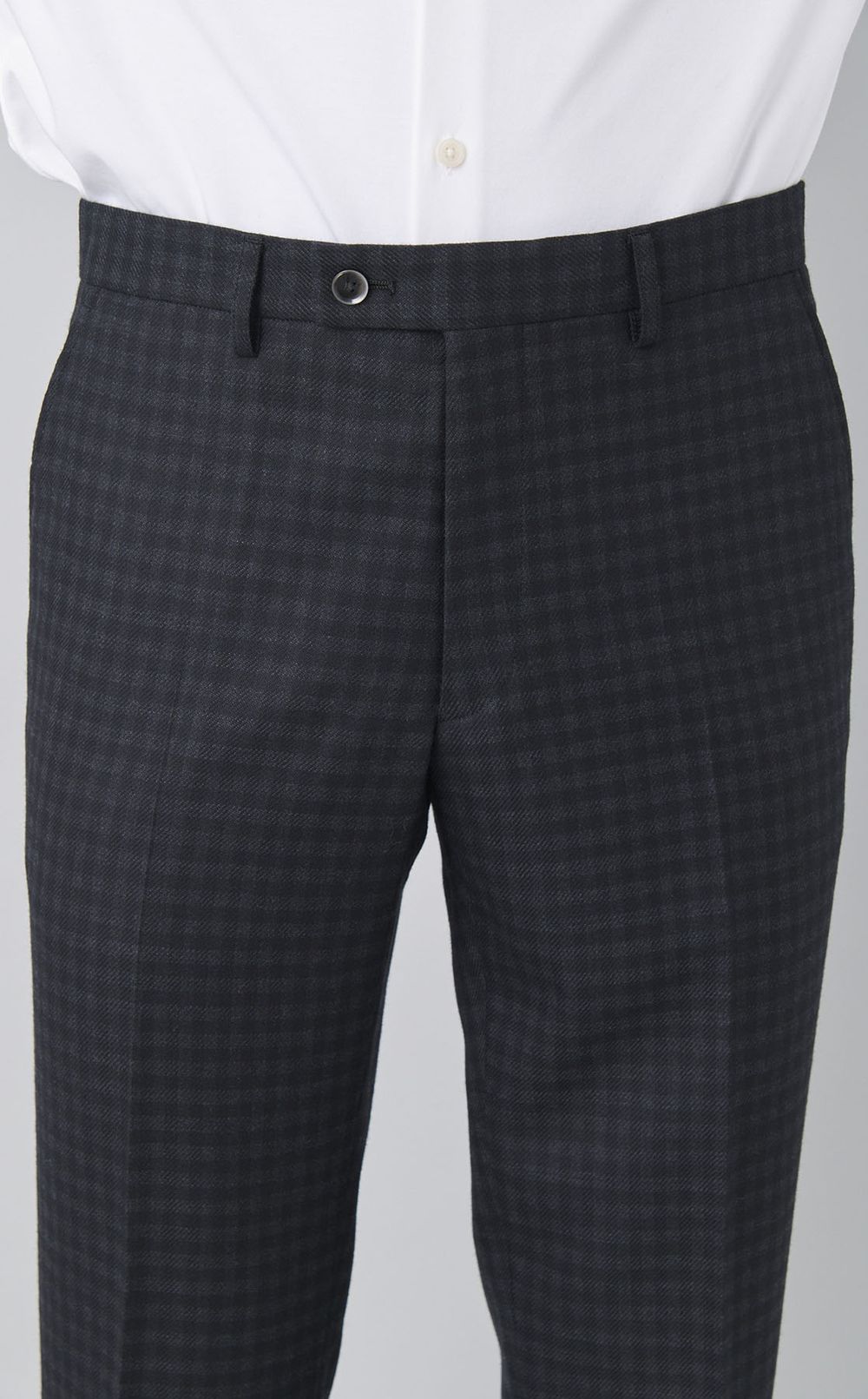 マイクロチェックウールパンツ