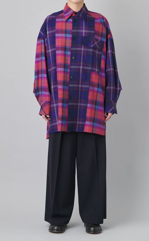 ウールギャバジンツータックパンツ