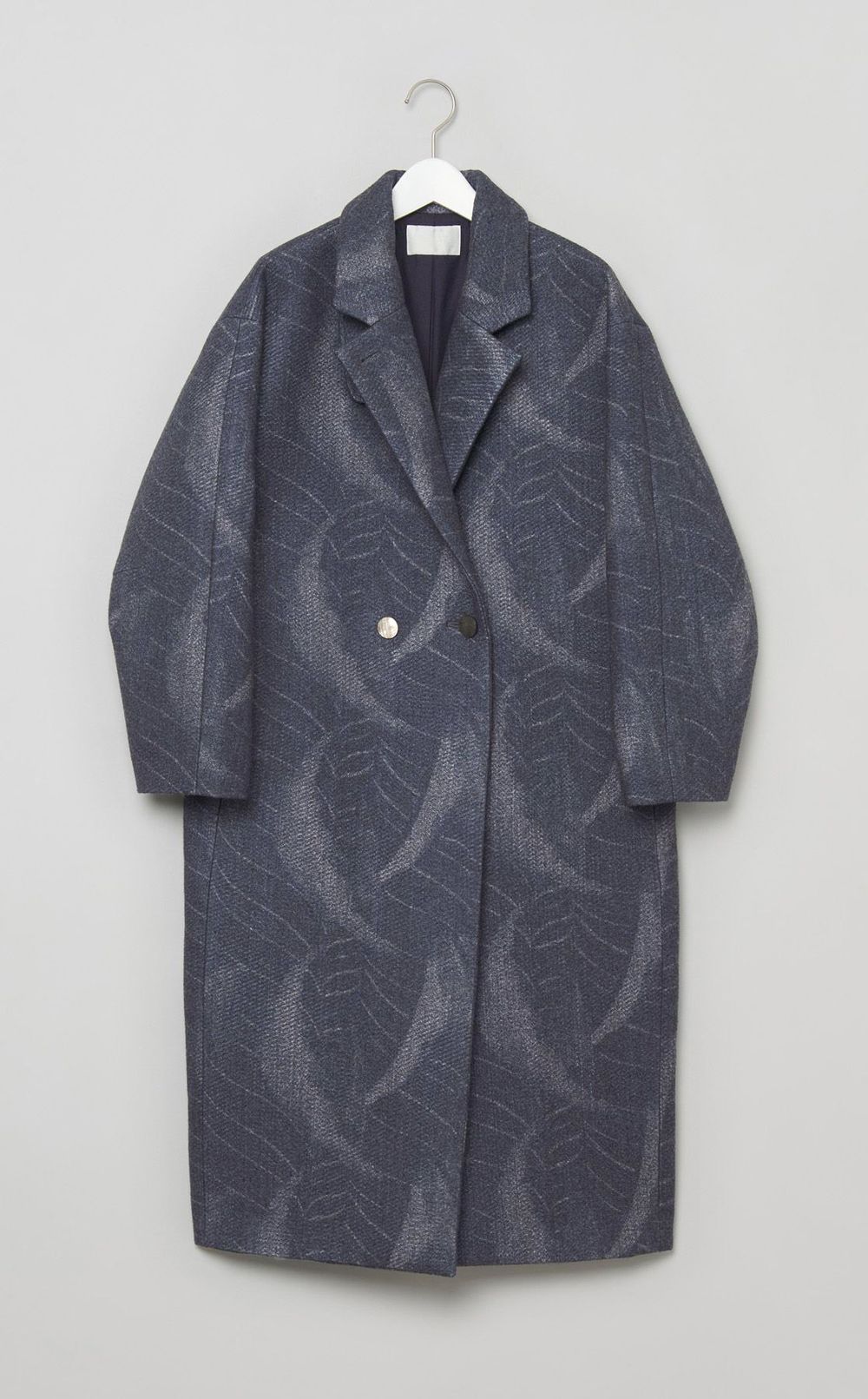 プリントウールロングコート