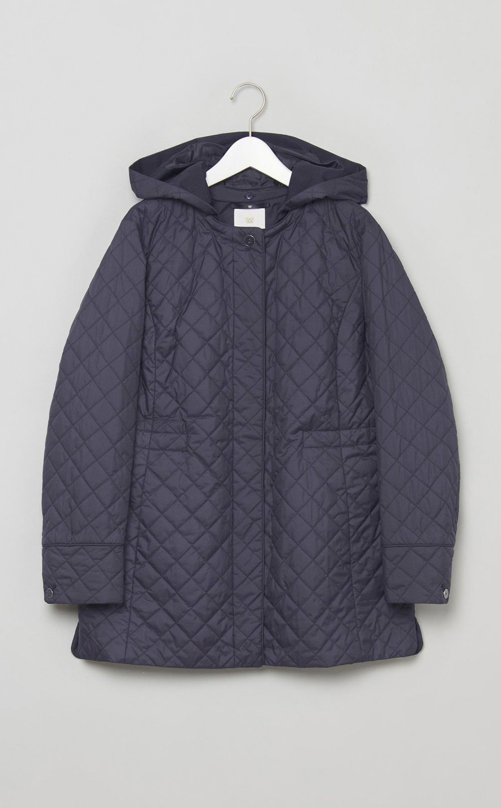 キルティングミディアムフーディコート