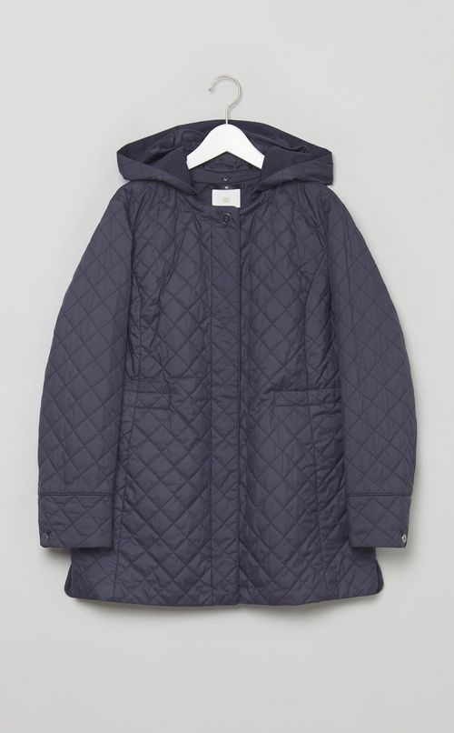 キルティングミディアムフーディコート