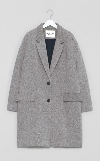 ウールヘリンボーンシングルコート