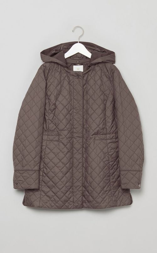 キルティングミディアムフーディコート