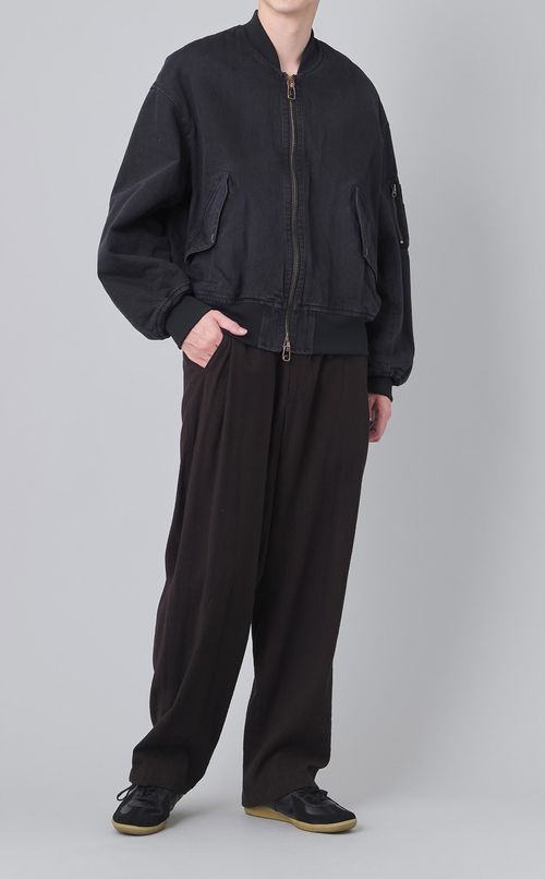 ウォッシュドウールシルクドロストパンツ