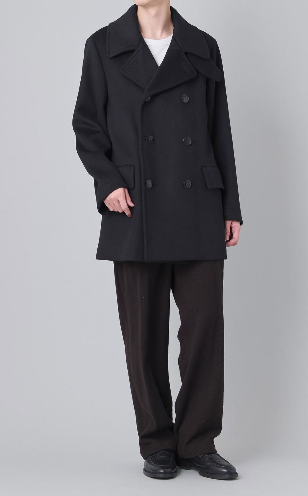 ウォッシュドウールシルクドロストパンツ