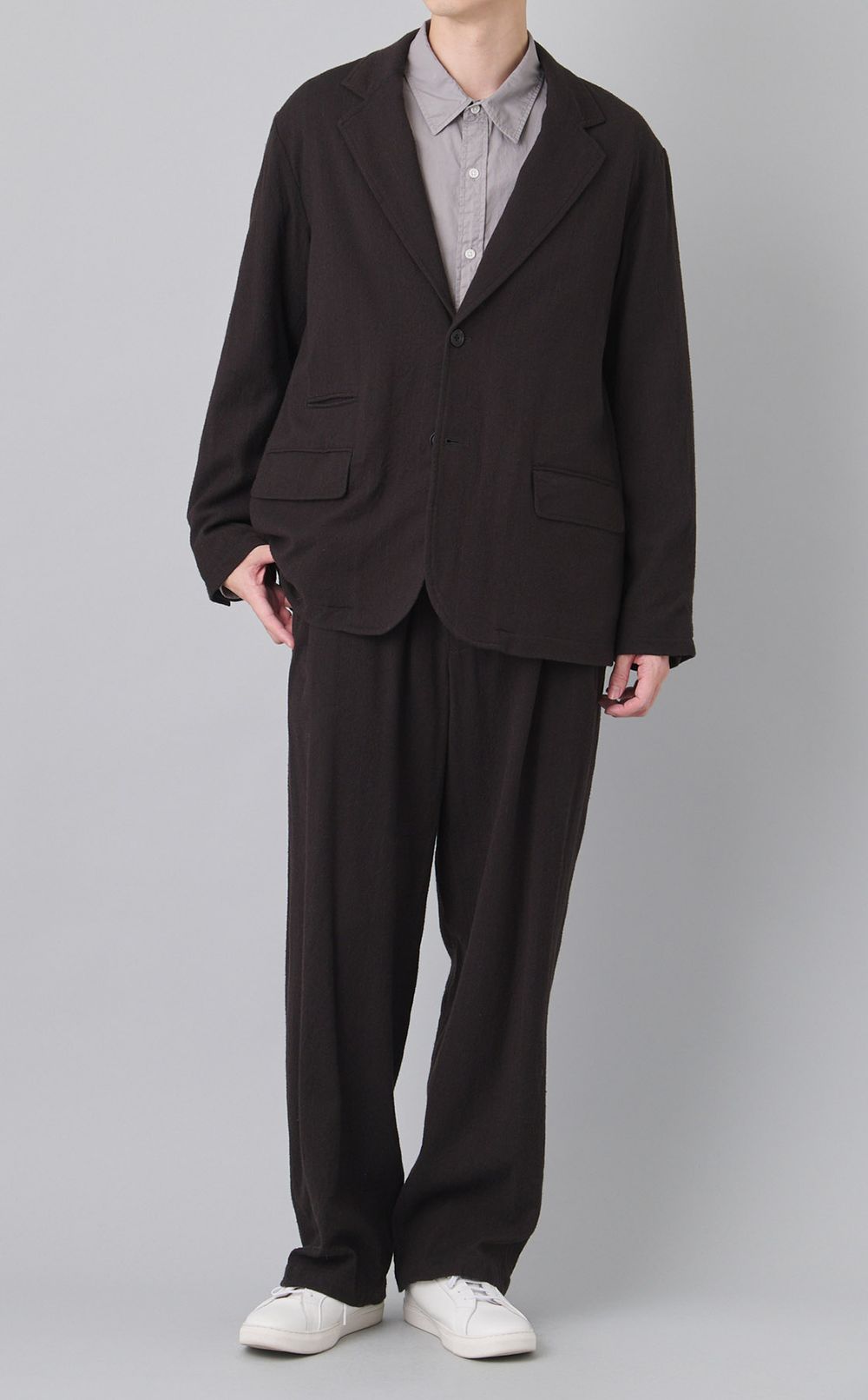 ウォッシュドウールシルクドロストパンツ