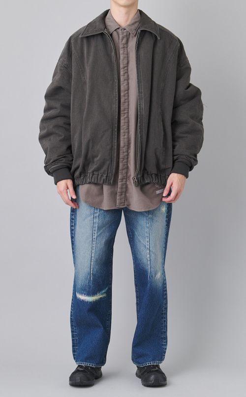 ダメージドシティストレートデニムパンツ