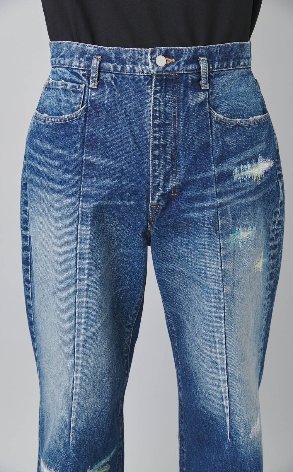 ダメージドシティストレートデニムパンツ