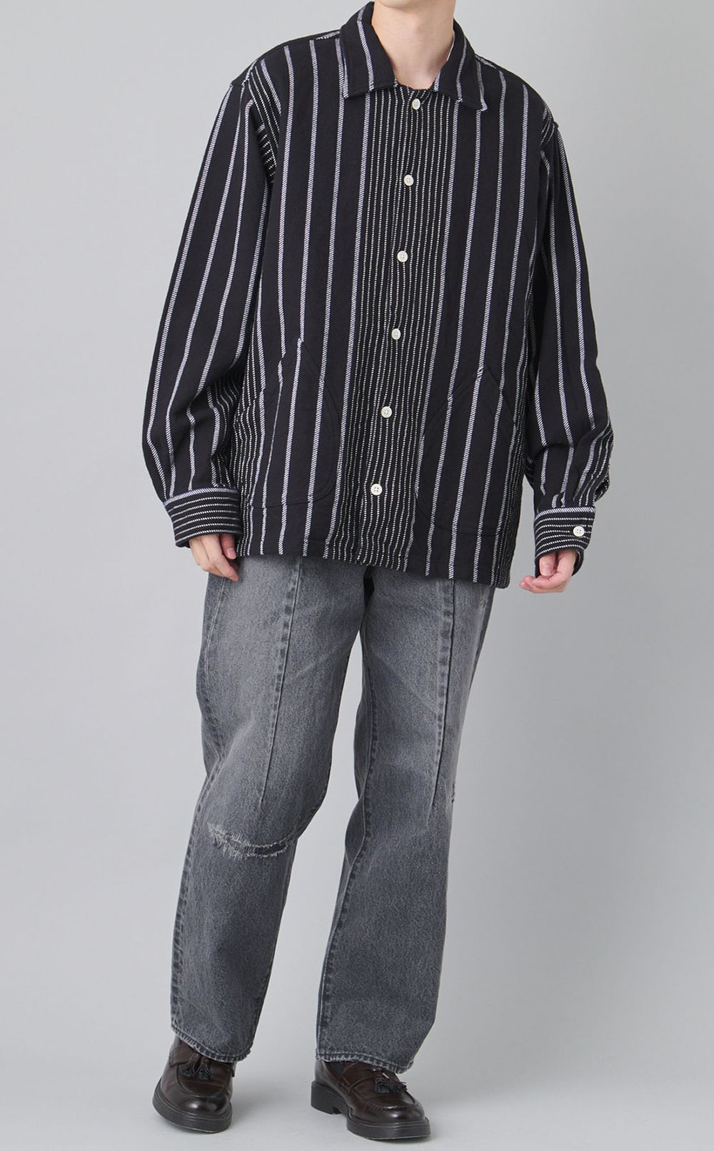 ダメージドシティストレートデニムパンツ