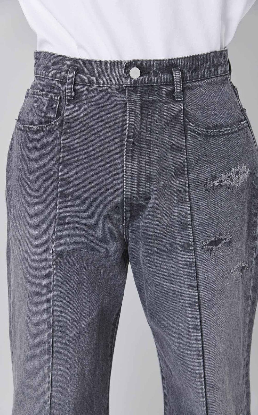 ダメージドシティストレートデニムパンツ