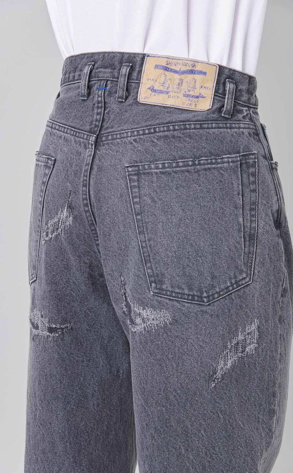 ダメージドシティストレートデニムパンツ