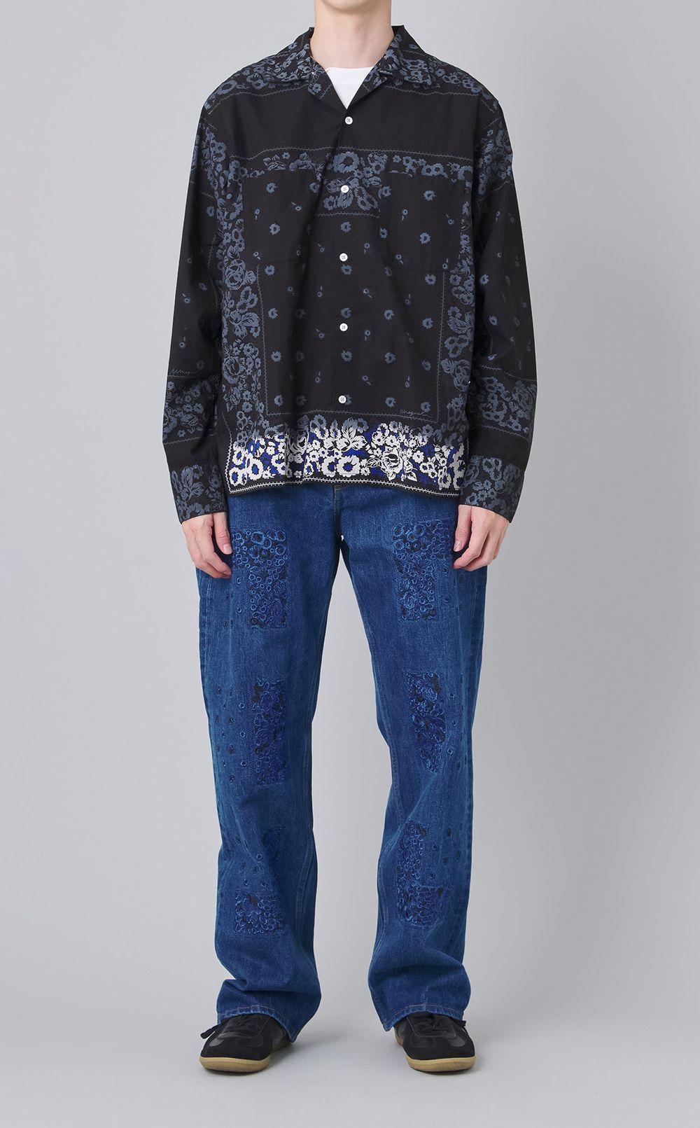 オーバーダイバンダナプリントシャツ