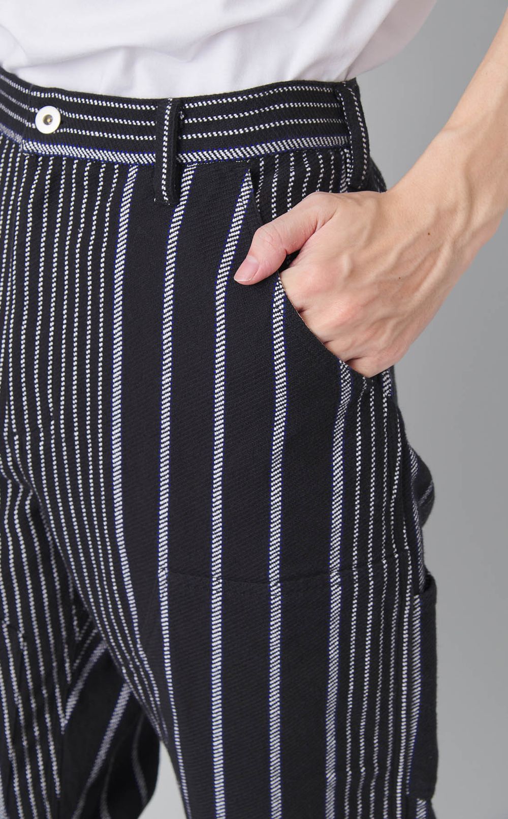 ストライプダブルニーパンツ