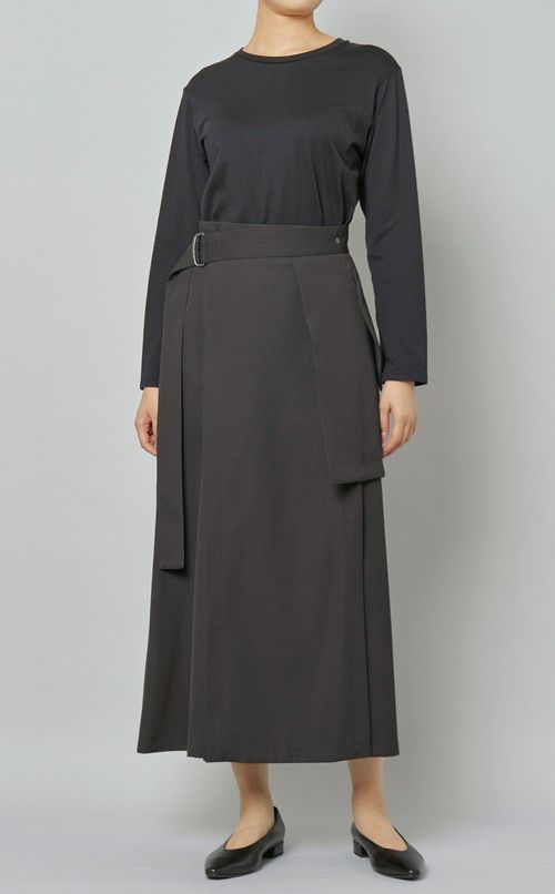 ウール混ワークラップスカート