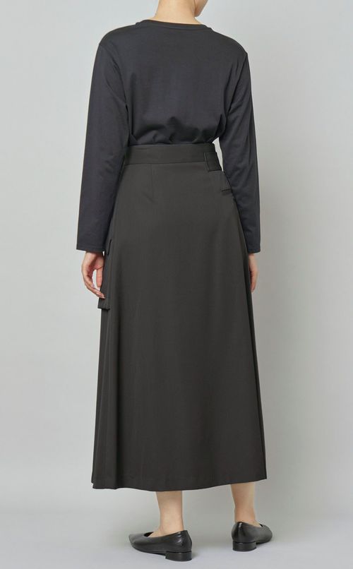 ウール混ワークラップスカート