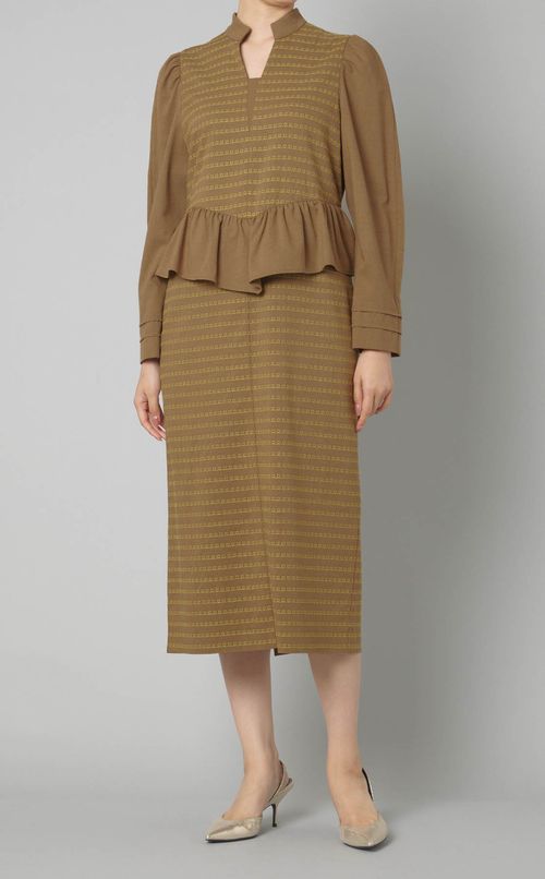 ウールミックスハートステッチワンピース